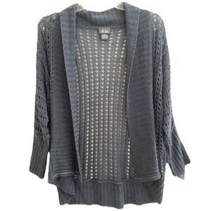 Nice Crochet Gray Cardigan Sweater